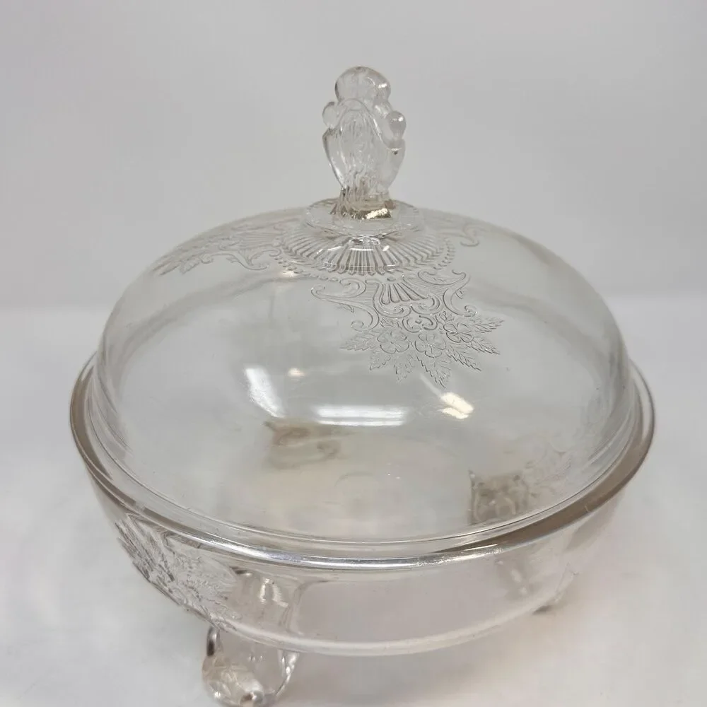 Antique Riverside Glass Works No 4 Grasshopper EAPG Covered Casserole Bowl Lid